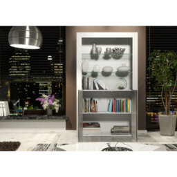 Creative Furniture Spectrum Display Cabinet 170Cm - White & Grey Gloss Doors - thumbnail 3