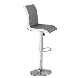 Furniture In Fashion Ilko White High Gloss Bar Table With 4 Ritz Grey White Bar  Stools - thumbnail 3