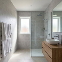 Ener-J Britwall Pvc Shower Panels Pack Of 3 Light Grey Brick Waterproof Bathroom Wall Cladding 2400X1000X10mm Matt Finish - thumbnail 5