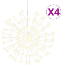 Walplus Christmas Starburst Lights 140 Leds 4 Pcs Warm White 17 Cm - thumbnail 2