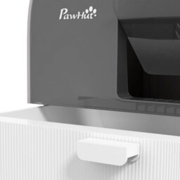 Pawhut Cat Litter Box Kitten Litter Tray W/ Lid, Scoop, Filter, Flap Door, Grey - thumbnail 8