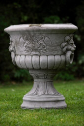 Pair Of Lion Head Design Stone Vases And Planter Troughs - thumbnail 8