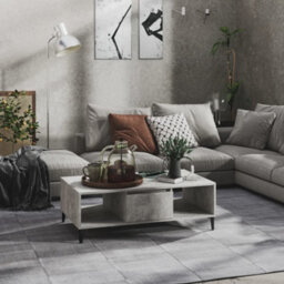 Berkfield Industrial Coffee Table Concrete Grey 103.5X60X35 Cm Engineered Wood - thumbnail 2