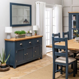 The Furniture Market Westbury Blue Painted Large Wall Mirror Solid Pine Frame - H 1080 X W 780 X D 20mm - thumbnail 4