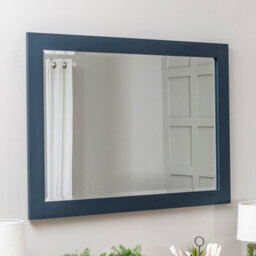 The Furniture Market Westbury Blue Painted Large Wall Mirror Solid Pine Frame - H 1080 X W 780 X D 20mm