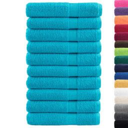 Berkfield Durable Premium Sauna Towels Solund 10 Pcs Turquoise 80X200 Cm 600 Gsm