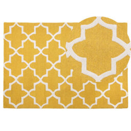 Beliani Rug Silvan Yellow 140 X 200 Cm Wool