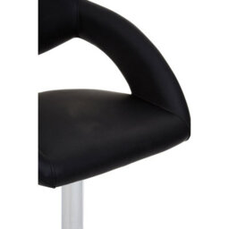Orsina Black Faux Leather Bar Chair, Backrest Breakfast Bar Chair, Footrest Living Bar Chair Kitchen - thumbnail 6