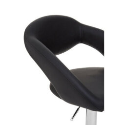 Orsina Black Faux Leather Bar Chair, Backrest Breakfast Bar Chair, Footrest Living Bar Chair Kitchen - thumbnail 5