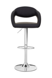 Orsina Black Faux Leather Bar Chair, Backrest Breakfast Bar Chair, Footrest Living Bar Chair Kitchen - thumbnail 7