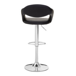 Orsina Black Faux Leather Bar Chair, Backrest Breakfast Bar Chair, Footrest Living Bar Chair Kitchen - thumbnail 4