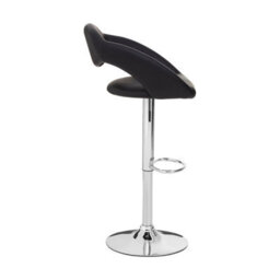 Orsina Black Faux Leather Bar Chair, Backrest Breakfast Bar Chair, Footrest Living Bar Chair Kitchen - thumbnail 3