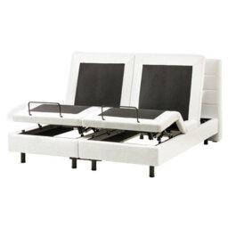 Beliani Adjustable Bed Boucle Duke 160 X 200 Cm (Eu King Size) Off-White - thumbnail 6