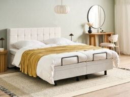 Beliani Adjustable Bed Boucle Duke 160 X 200 Cm (Eu King Size) Off-White - thumbnail 2