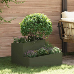 Berkfield Garden Planter Olive Green 60 X 60 X 50 Cm Steel