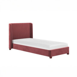 Flair Alma Single Winged Headboard Bed Pink Velvet - thumbnail 4