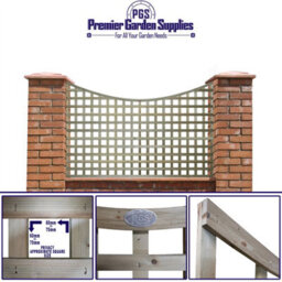 Premier Garden Supplies Concave Top Wooden Trellis Panel 6Ft X 4Ft (3 Pack) Privacy Square Lattice Fencing Screen Divider For Climbing Plant Support - thumbnail 7