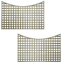 Premier Garden Supplies Concave Top Wooden Trellis Panel 6Ft X 4Ft (3 Pack) Privacy Square Lattice Fencing Screen Divider For Climbing Plant Support - thumbnail 3