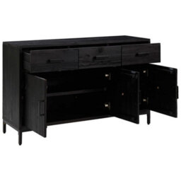 Vidaxl Sideboard Black 110X35X70 Cm Solid Pinewood - thumbnail 4