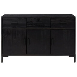 Vidaxl Sideboard Black 110X35X70 Cm Solid Pinewood - thumbnail 3