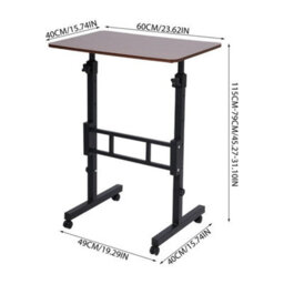 Walnut  Height Adjustable Standing Laptop Computer Desk Mobile Study Writing Table 40X60 - thumbnail 2