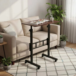 Walnut  Height Adjustable Standing Laptop Computer Desk Mobile Study Writing Table 40X60 - thumbnail 4