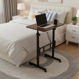 Walnut  Height Adjustable Standing Laptop Computer Desk Mobile Study Writing Table 40X60 - thumbnail 5