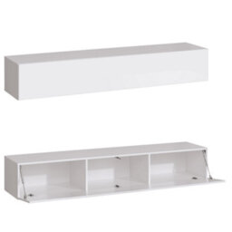 "Arte Switch Iv 320Cm White Gloss Wall-Mounted Entertainment Unit - Modular Media Suite For Tvs Up To 75""" - thumbnail 2