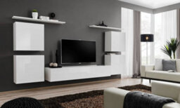 "Arte Switch Iv 320Cm White Gloss Wall-Mounted Entertainment Unit - Modular Media Suite For Tvs Up To 75"""