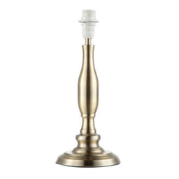 Happy Homewares Classic Antique Brass Table Lamp Base With Curvy Metal Stem Design - thumbnail 1