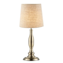 Happy Homewares Classic Antique Brass Table Lamp Base With Curvy Metal Stem Design - thumbnail 3