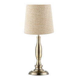 Happy Homewares Classic Antique Brass Table Lamp Base With Curvy Metal Stem Design - thumbnail 4