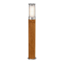 Luminosa Lighting Elstead Hornsea Outdoor Bollard Teak With 316 Stainless Steel, Ip55 - thumbnail 1