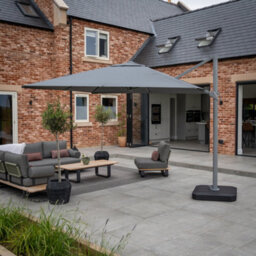Eros 3M Square Cantilever Parasol In Charcoal