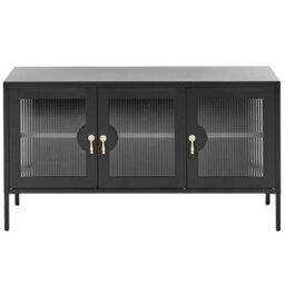 Beliani 3 Door Sideboard Gleora Metal Black - thumbnail 4