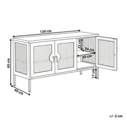 Beliani 3 Door Sideboard Gleora Metal Black - thumbnail 3