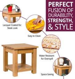 Hallowood Furniture Waverly Oak Lamp Table - thumbnail 2