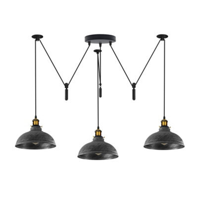 Ledsone Modern Brushed Silver Pendant Light Kit Shade Adjustable 2M Ceiling Lamp E27 Base 110-240V For Kitchen & Dining Room - image 1