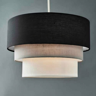 Easy Fit Black Ceiling Lampshade Pendant Light Shade For Living Room With Bulb - image 1