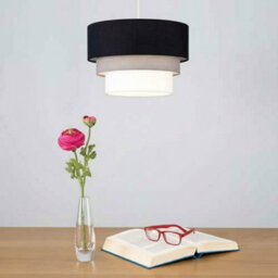 Easy Fit Black Ceiling Lampshade Pendant Light Shade For Living Room With Bulb - thumbnail 6