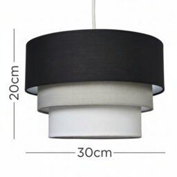Easy Fit Black Ceiling Lampshade Pendant Light Shade For Living Room With Bulb - thumbnail 2