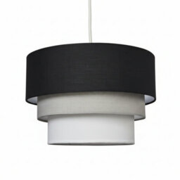 Easy Fit Black Ceiling Lampshade Pendant Light Shade For Living Room With Bulb - thumbnail 4
