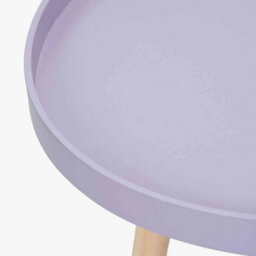 Lavender Round Scandi Wooden End Tables For Living Room Tripod Legs - thumbnail 5