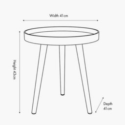 Lavender Round Scandi Wooden End Tables For Living Room Tripod Legs - thumbnail 2