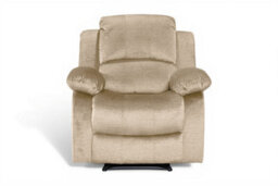 Chenille Fabric Oatmeal Beige Manual Recliner Chair Valencia - thumbnail 2