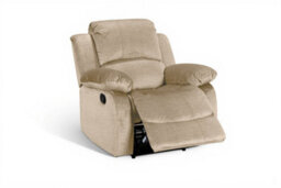 Chenille Fabric Oatmeal Beige Manual Recliner Chair Valencia - thumbnail 3