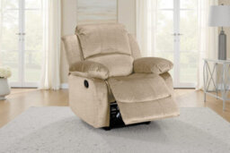 Chenille Fabric Oatmeal Beige Manual Recliner Chair Valencia