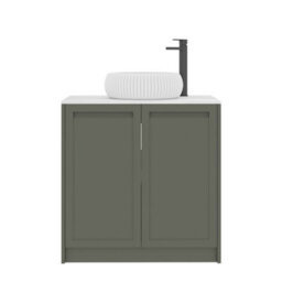 Royal Bathrooms Royal Bathroom Elmore 800mm Matt Green Freestanding Countertop Bathroom Vanity Unit 2 Door With Milan Basin - thumbnail 7