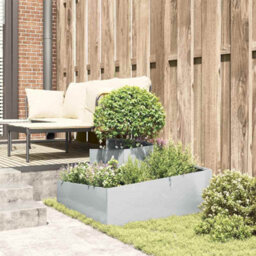 Berkfield Garden Planter Silver 80 X 80 X 50 Cm Galvanised Steel - thumbnail 4
