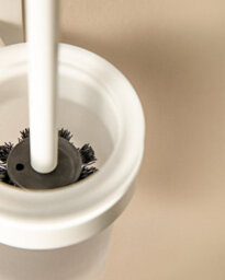 Cosmic Wall-Mounted Toilet Brush, Self-Adhesive, Silver, Compact Design, Glass And Metal, Stick Collection - thumbnail 3
